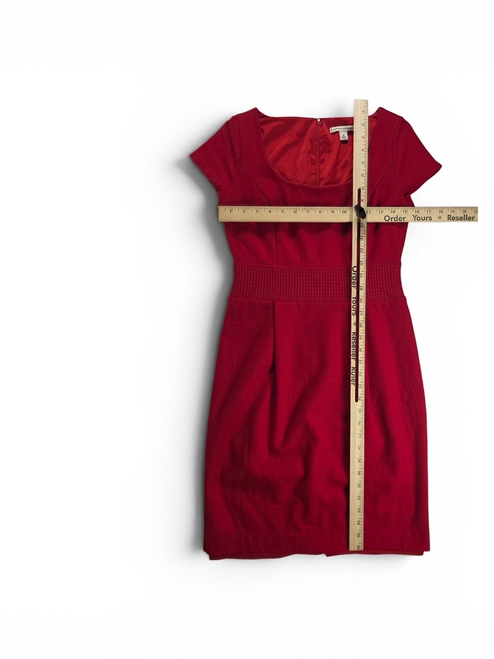 Banana Republic Square-Neck Midi Dress in Deep Red - Picture 3 of 7